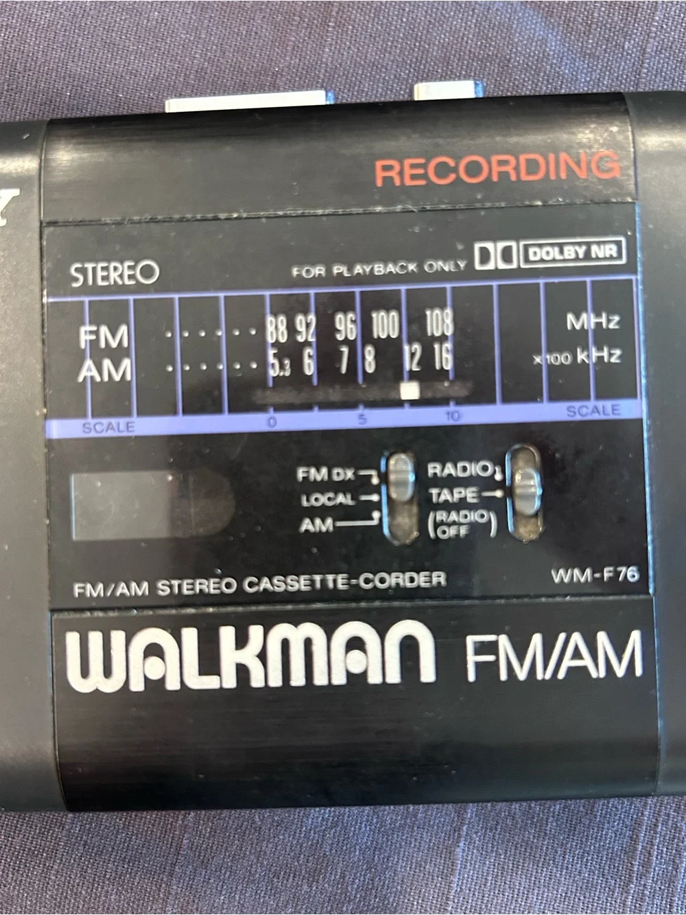 🔈HP🔈Sony Walkman FM/AM Cassette-corder (WM-F76)